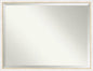Amanti Art White Bathroom Mirror for Over Sink, 32x42 Morgan White Gold Rectangle Vanity Mirror, X-Large Modern Contemporary Wood Frame, Hangs Horizonally and Vertically, Bathroom Wall Decor, Beveled