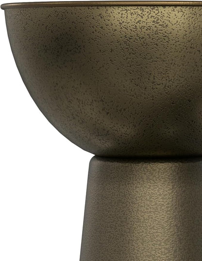 SIMPLIHOME Surrey Contemporary Modern 12 inch Wide Metal Side Table in Antique Gold, Fully Assembled for The Living Room and Bedroom