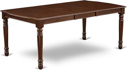 East West Furniture DOT-MAH-T Dover Dining Table - a Rectangle Wooden Table Top with Butterfly Leaf & Stylish Legs, 42x78 Inch, Mahogany