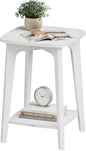 VASAGLE Side Table, Small Square End Table with Lower Shelf, Nightstand for Small Spaces, Living Room, Bedroom, Cloud White ULET236W01