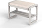 Solid Wood Shoe Rack, 2 Tier Shoe Storage Bench with Cushion Seat, 6 Pair Shoe Organizer for Entryway, Small, White, 24 Inch