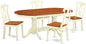 East West Furniture PLKE5-WHI-W 5 Piece Dining Table Set for 4 Includes an Oval Kitchen Table with Butterfly Leaf and 4 Kitchen Dining Chairs, 42x78 Inch, Buttermilk & Cherry