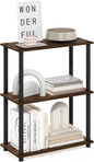 Furinno Turn-N-Tube 3-Tier Compact Multipurpose Shelf Display Rack, Amber Pine/Black