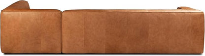 POLY & BARK Piazza Reversible Corner Sectional 125" Sofa in Bourbon Tan