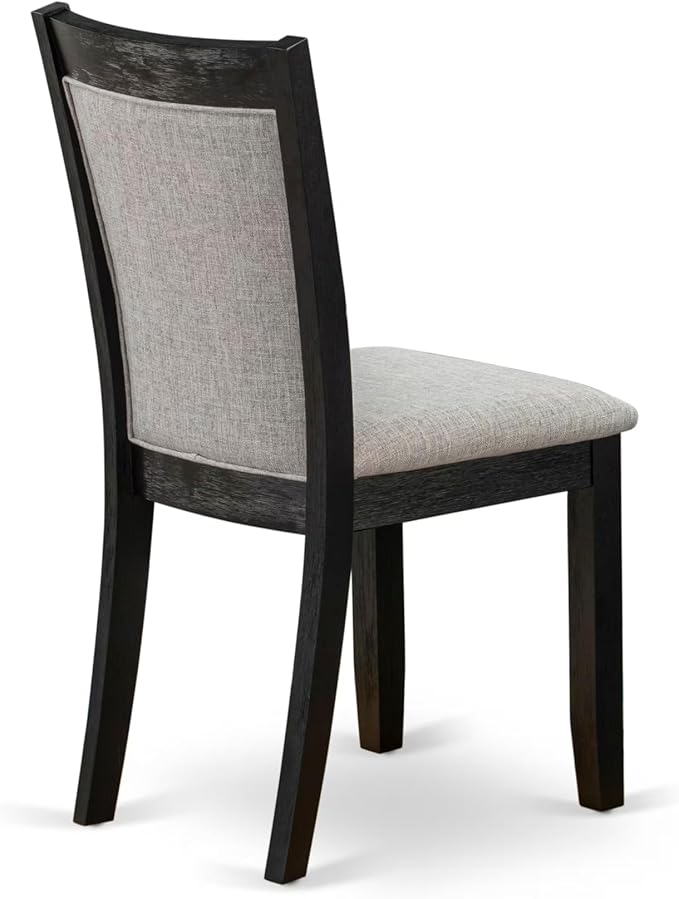 East West Furniture V677MZ606-6 6 Piece Dinette Set Contains a Rectangle Dining Room Table with V-Legs and 4 Shitake Linen Fabric Parson Chairs with a Bench, 40x72 Inch, Multi-Color