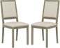 COLAMY Wood Dining Chairs Set of 2, Mid Century Modern Upholstered Kitchen Chairs,19 Inch Fabric Dining Chair with Back for Kitchen Dining Room,Grey