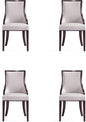 Manhattan Comfort Grand Avenue Faux Leather Dining Chairs, Parsons Accent Furniture with Padded Wingback Seat and Solid Beech Wood Frame, Set of 4, Light Grey