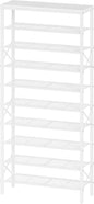 10 Tier Shoe Rack, Large Capacity Shoe Storage Organizer Holds 40 Pairs, Sturdy and Stable, for Entryway, Hallway, Closet, Dorm Room, White SS10WW