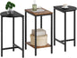 Small Side End Table, Nesting Side Table for Living Room, 2-Tier Nesting Side Table for Small Space, Wooden Sofe Tables Set of 3, Half Round End Table for Couch, Office, Brown and Black ET33BR