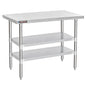 DuraSteel Food Prep Stainless Steel Table - 24 x 48 Inch Commercial Metal Workbench with Adjustable Under Shelf - NSF Certified - for Restaurant, Warehouse, Home, Kitchen, Garage