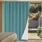 H.VERSAILTEX Linen Blackout Curtains Durable Thick Textured Linen Look 100% Blackout Patio Door Curtain Anti Rust Grommet Extra Wide Sliding Door Curtain Panel, W100 x L108 inch - Teal