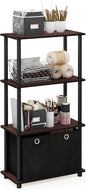 Furinno NW889DC/BK Go Green 4-Tier Multipurpose Storage Rack w/Bins, Dark Cherry/Black