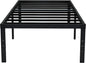 EMODA 18 Inch Twin XL Bed Frames No Box Spring Needed, Heavy Duty XL Twin Metal Platform Bed Frame with Tall Storage Space, Noise Free, Easy Assembly, Black