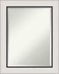 Amanti Art Silver Bathroom Mirror for Over Sink, 30x24 Ellie Silver Black Rectangle Vanity Mirror, Medium Modern Contemporary Frame, Hangs Horizonally and Vertically, Bathroom Wall Decor, Beveled Edge