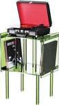 Acrylic Record Player Stand, with Vinyl Storage, Clear Acrylic Side Table, Pink (Green)