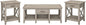 Bush Furniture Key West Coffee Table with Set of 2 End Tables, Washed Gray