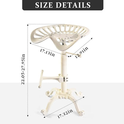 Vintage Tractor Seat Bar Stools Rustic 20-27inch Counter Height Adjustable Kitchen Island Chair Industrial Swivel Saddle Seat for Coffee House Office