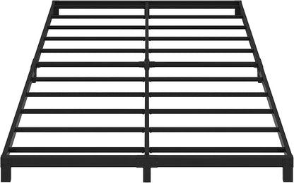 5 Inch Low King Size Bed Frame, Heavy Duty Bed Frame King Size Low Profile, No Box Spring Needed, Easy Assembly, Noise Free, Black