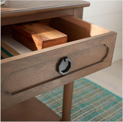 SAFAVIEH Home Collection Allura Brown 1-Drawer Bottom Shelf Accent Table ACC5718C, 19" W x 15.8" L x 26" H