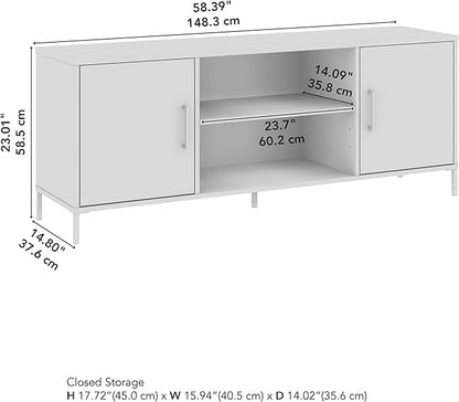 Bush Furniture Essence 58W TV Stand | Large Media Console Cabinet with Storage and Shelves for Living Room, Bedroom, Home or Entryway