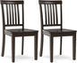 COLAMY Wooden Dining Chairs Set of 2, Solid Rubberwood Kitchen & Dining Room Chairs,Windsor Style Seating, Rustic Dining Table Chairs, Non-Slip Foot Pads, Farmhouse & Traditional Seating,Dark Brown