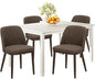 COLAMY 60 Inch Rectangular Kitchen Dining Table for 4, Modern Farmhouse Dining Table Set for 4, Wood Dining Table and Upholstered Dining Chairs for Kitchen, Dining Room, Restaurant, White/Dark Brown