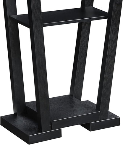 Convenience Concepts Newport V Console Modern Sofa Storage Shelves, Narrow Entryway Hall Living Room, Display Accent Table, 31.5", Black
