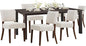 COLAMY 60 Inch Rectangular Kitchen Dining Table for 6, Modern Farmhouse Dining Table Set for 6, Wood Dining Table and Kitchen Dining Chairs for Dining Room, Restaurant, Brown/Beige