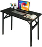Need Folding Desk - 31 1/2" No Assembly Foldable Small Computer Table,Sturdy and Heavy Duty Writing Desk for Small Spaces, Black&Black Frame