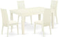 East West Furniture WEIP5-WHI-C 5 Piece Dining Room Table Set Includes a Rectangle Kitchen Table with Butterfly Leaf and 4 Linen Fabric Upholstered Dining Chairs, 42x60 Inch, Linen White