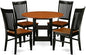 East West Furniture SUWE5-BCH-W 5 Piece Dining Set Includes a Round Dining Room Table with Dropleaf & Shelves and 4 Kitchen Chairs, 42x42 Inch, Black & Cherry