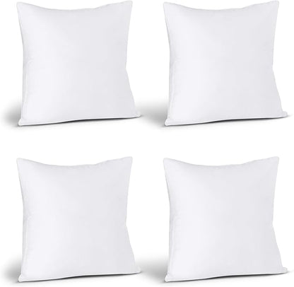 Utopia Bedding Throw Pillows (Set of 4, White), 17 x 17 Inches Pillows for Sofa, Bed and Couch Decorative Stuffer Pillow