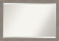 Amanti Art Grey Wall Mirror 28x40 Greywash Rectangle Bathroom Mirror for Wall Decor Living Room, Large Country Rustic Wood Frame, Hangs Horizonally and Vertically, Bathroom Decor, Beveled Edge