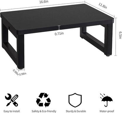 Snughome Wooden Step Stools for Adults Kids, Solid Portable Wooden Bedside Step Stool Adults Hold Up to 350 lb, One Step Foot Stool for Kitchen, Bedroom, Living Room, Bathroom - Self-Assembly(Black)