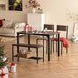 sogesfurniture Table Chairs Set of 4, Dining Table Set for 4 with Bench and Chairs, 4 Pieces Kitchen Table Set with Storage Rack & Metal Frame for Small Space,Elegant Brown