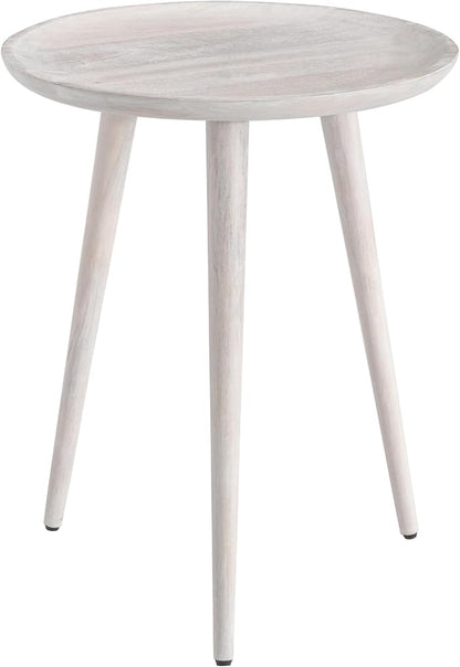 MH London Side Table - Tezgah End Table. Exclusively Designed Hand-Crafted Small Nightstand. Solid Wood Round End Table. Contemporary Accent Table for Bedrooms, Living Rooms and Home Office
