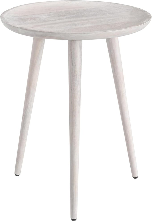 MH London Side Table - Tezgah End Table. Exclusively Designed Hand-Crafted Small Nightstand. Solid Wood Round End Table. Contemporary Accent Table for Bedrooms, Living Rooms and Home Office