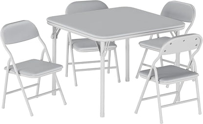 GarveeHome 5-Piece Kids Folding Table and Chairs Set, Toddlers Children's Activity Table and Chairs Set for Dining Room,Daycare,Classrooms
