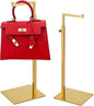 Gold Purse Display Stand, 2 Pack Handbag Display Stand Adjustable Height Stainless Steel Stability Non-slip Base, Large Bags Display Rack Luxury Purse Holder for Table Retail Closet