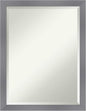 Amanti Art Grey Wall Mirror 27x21 Edwin Grey Rectangle Bathroom Mirror for Wall Decor Living Room, Medium Casual Wood Frame, Hangs Horizonally and Vertically, Bathroom Decor, Beveled Edge from WI, USA