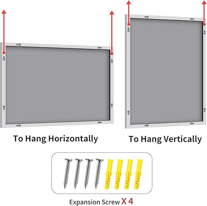 YIROMAN Bathroom Mirror 48"x40", Large Brushed Silver Bathroom Mirror for Over Sink with Aluminum Frame, Rectangular Vanity Mirror with Right Angle, Wall Mirror Hangs Horizontal or Vertical