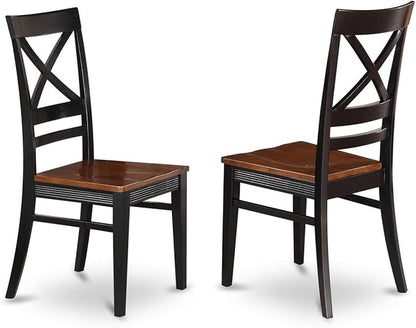 East West Furniture SUQU5-BCH-W 5 Piece Modern Dining Table Set Includes a Round Wooden Table with Dropleaf & Shelves and 4 Kitchen Dining Chairs, 42x42 Inch, Black & Cherry