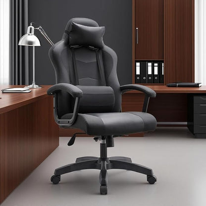 Ergonomic Office Chair High Back Desk Chair Height Computer Chair Big and Tall Office Chair with Adjustable Headrest and Lumbar Support Black