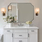 ANDY STAR Chrome Bathroom Mirror, 30x40 Inch Polished Chrome Rectangle Mirror, Scalloped Mirror for Bathroom, Anti-Rust Stainless Steel Metal Frame 1’’, Unique Shape Ideal for Home Remodel