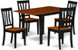 East West Furniture NDAN5-BCH-W 5 Piece Kitchen Table Set for 4 Includes a Rectangle Dining Room Table with Dropleaf and 4 Dining Chairs, 30x48 Inch, Black & Cherry