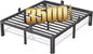 14 Inch California King Bed Frame with Rounded Corner and Headboard Hole Mattress Retainers 3500 LBS Metal Heavy Duty Steel Slats Support No Box Spring Needed Platform Noise Free Easy Assembly