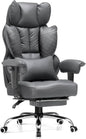 GTRACING Big and Tall Gaming Chair 400lbs Heavy Duty Office Chair with Foot Rest & Ergonomic Pocket Spring Lumbar Support, High Back 3D Saddle Shaped Cushion for Back Pain Relief, Grey