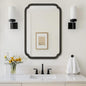 WallBeyond 24" x 36" Rounded Corner Arch Wall Mirror with Wood Frame for Entryway, Living Room or Bedroom Home Decor - Light Woodgrain [24" x 36" Black]