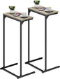TUTOTAK C Shaped End Table, Small Side Table, Set of 2, 28.7 inch Tall Couch Table, Sofa Table, Living Room, Bed Room, Greige TB01BG0712