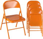 VECELO Metal Folding Chairs 4 Pack, Double Hinged Steel Frame Easy Foldable&Stackable for Office Kitchen Dinning Wedding Patio and Garden